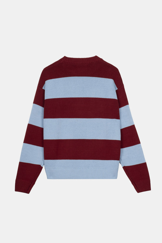 BLUE STRIPED KNIT SWEATER