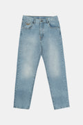 DENIM STRAIGHT PANTS LIGHT GREY