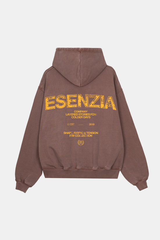BROWN FABRIC HOODIE