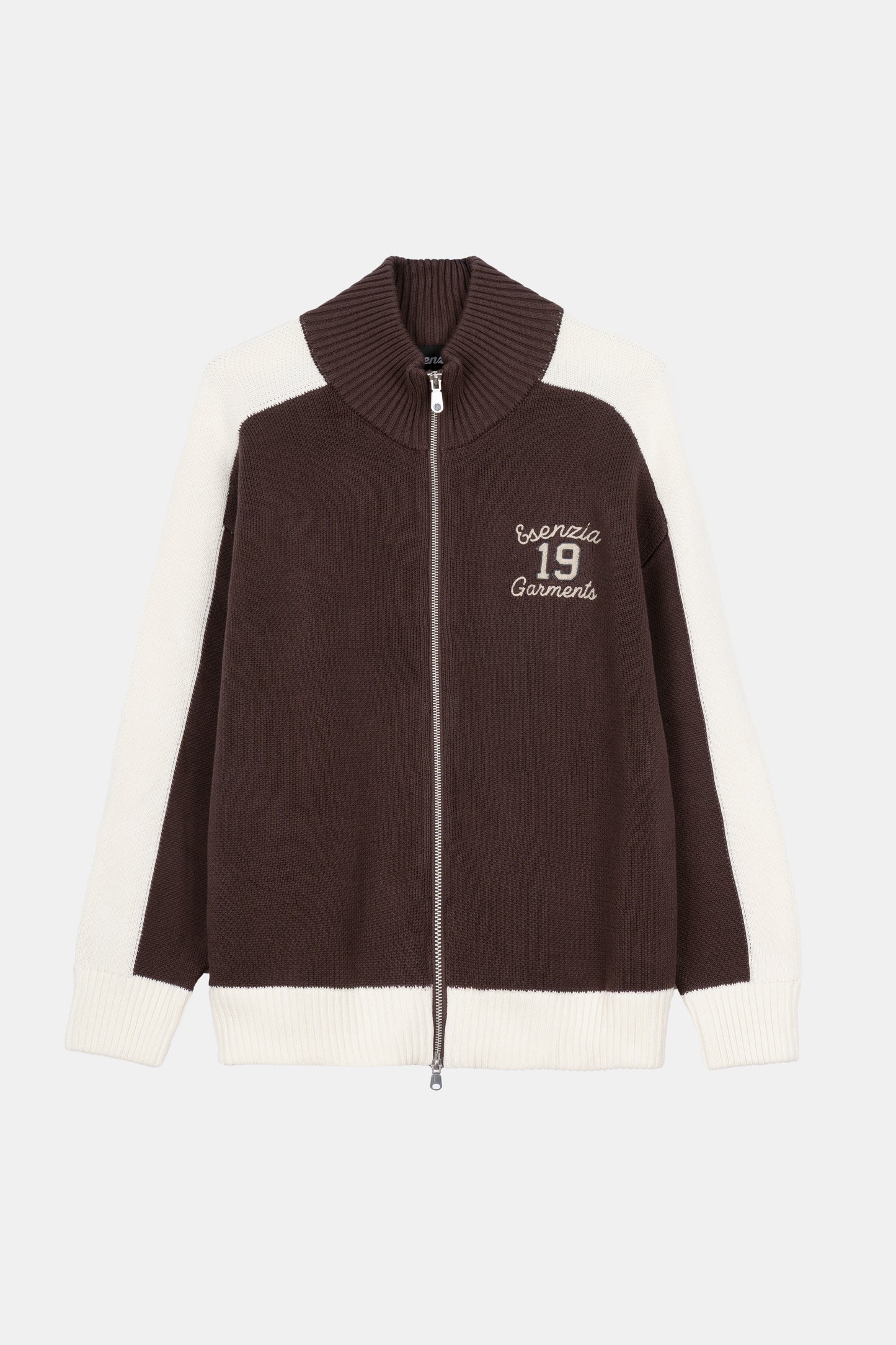 BROWN APRES KNIT ZIPPER