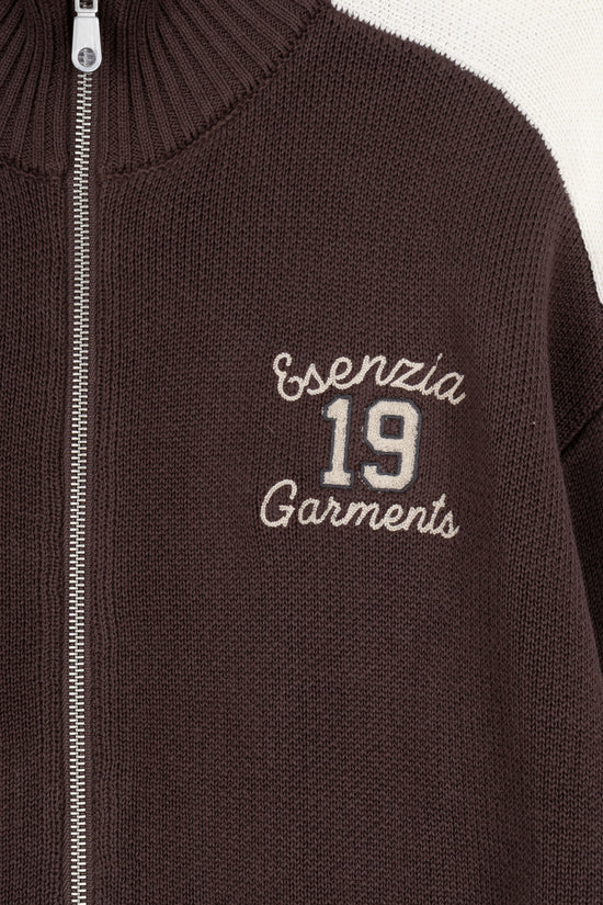 BROWN APRES KNIT ZIPPER