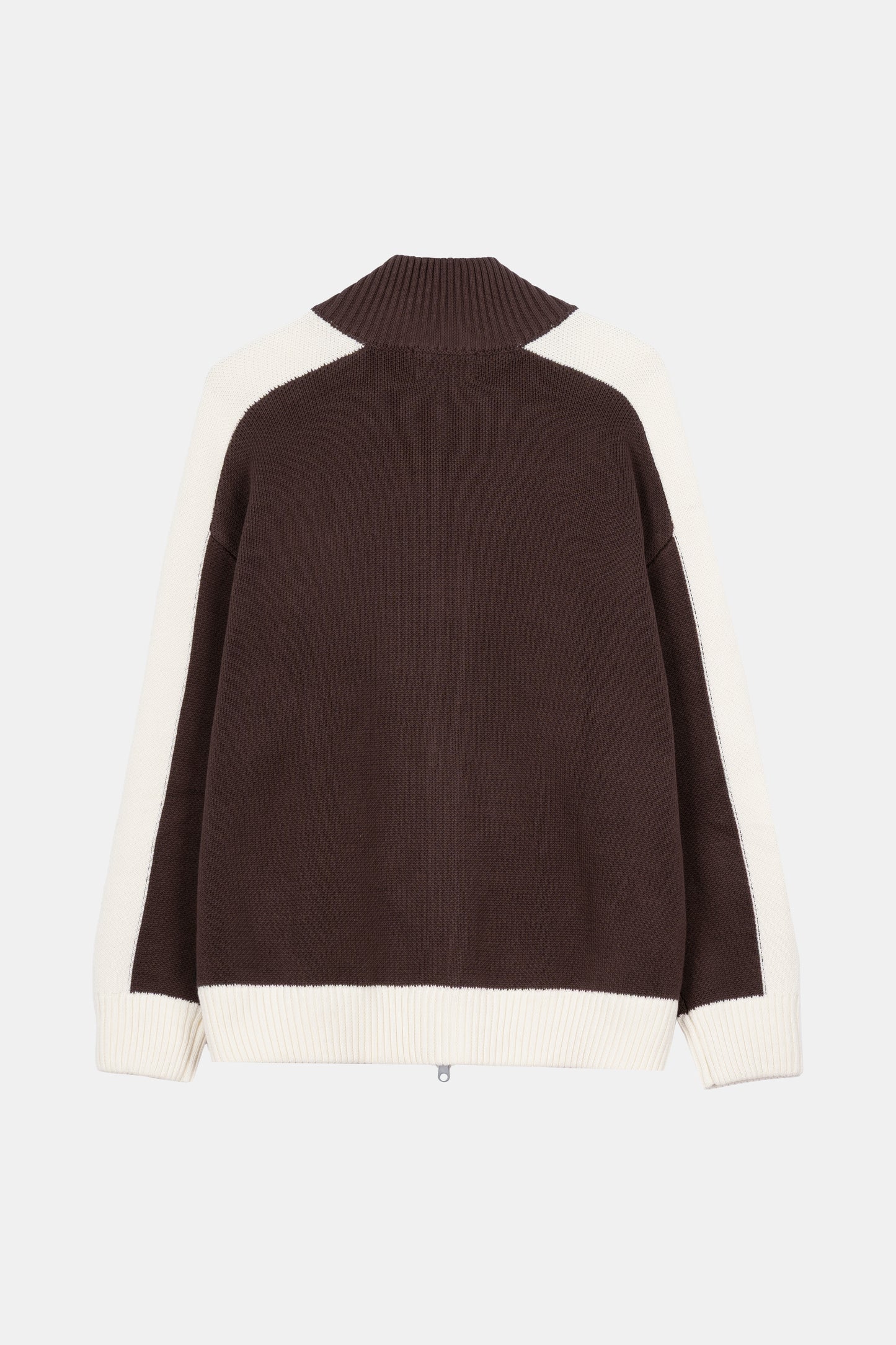 BROWN APRES KNIT ZIPPER