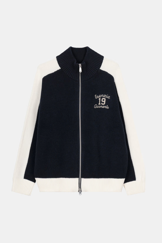 NAVY APRES KNIT ZIPPER