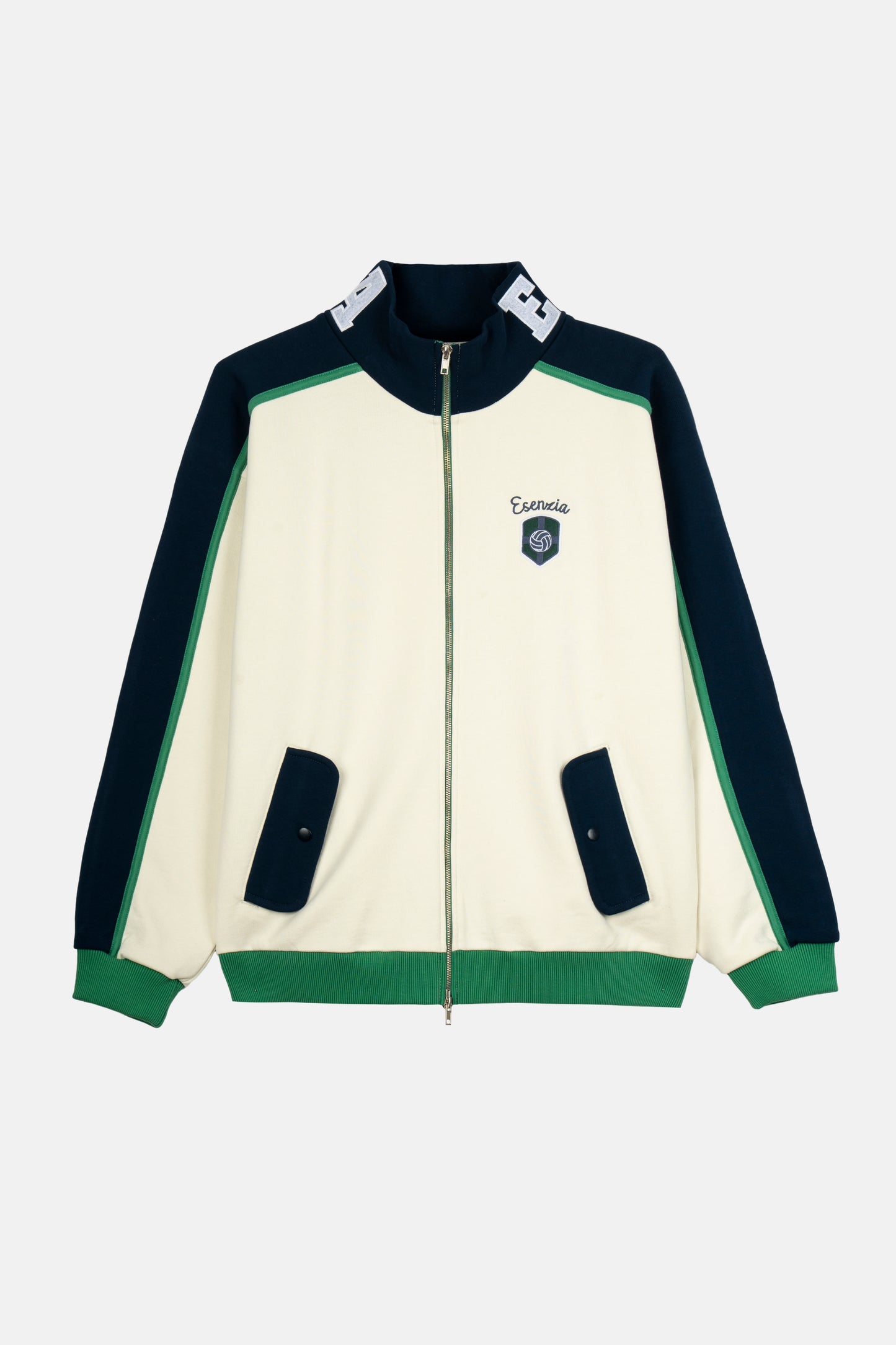 GREEN LETTER NECK TRACKJACKET