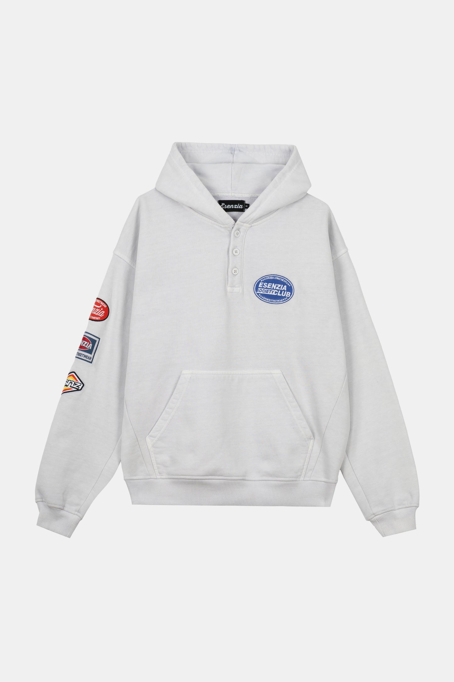 GREY BUTTONS HOODIE