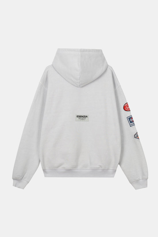 GREY BUTTONS HOODIE