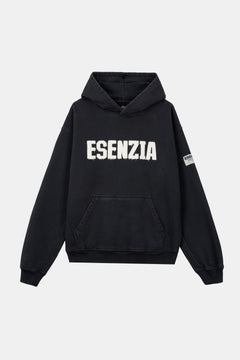 BLACK CHEST HOODIE