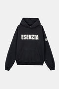 BLACK CHEST HOODIE