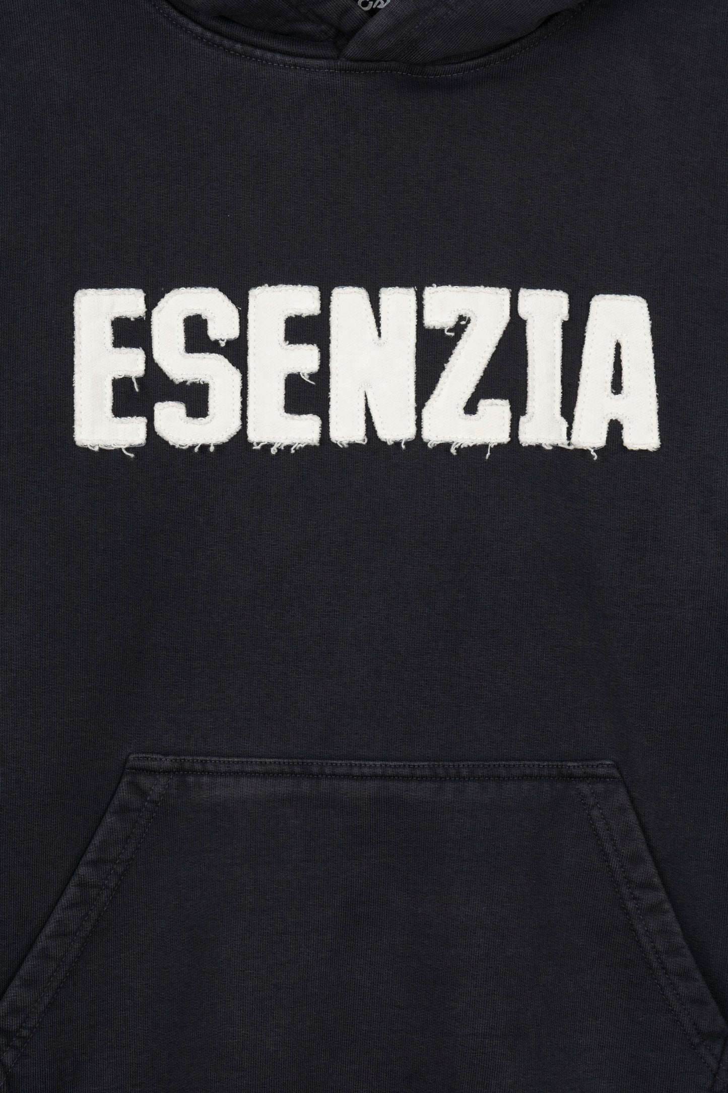 BLACK CHEST HOODIE