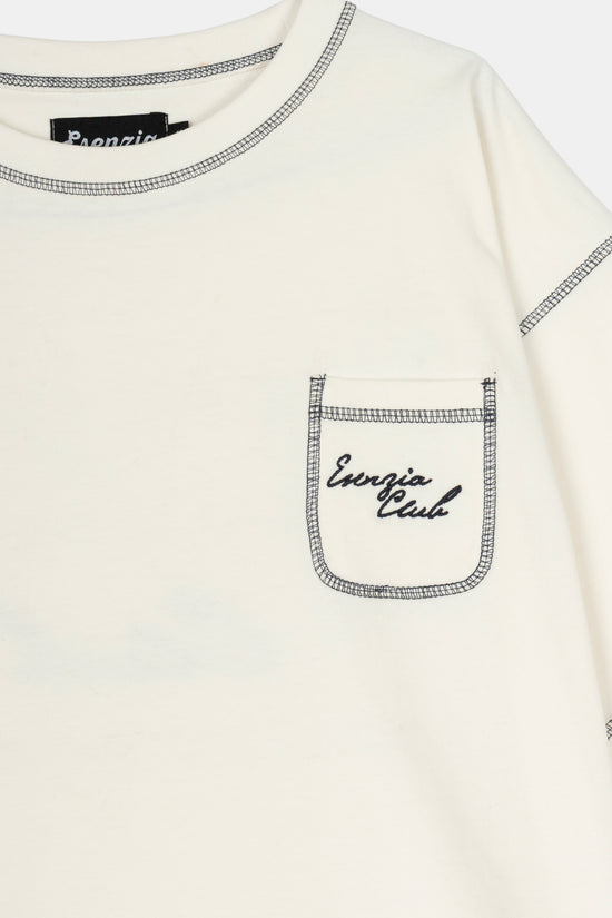 WHITE STITCH TEE