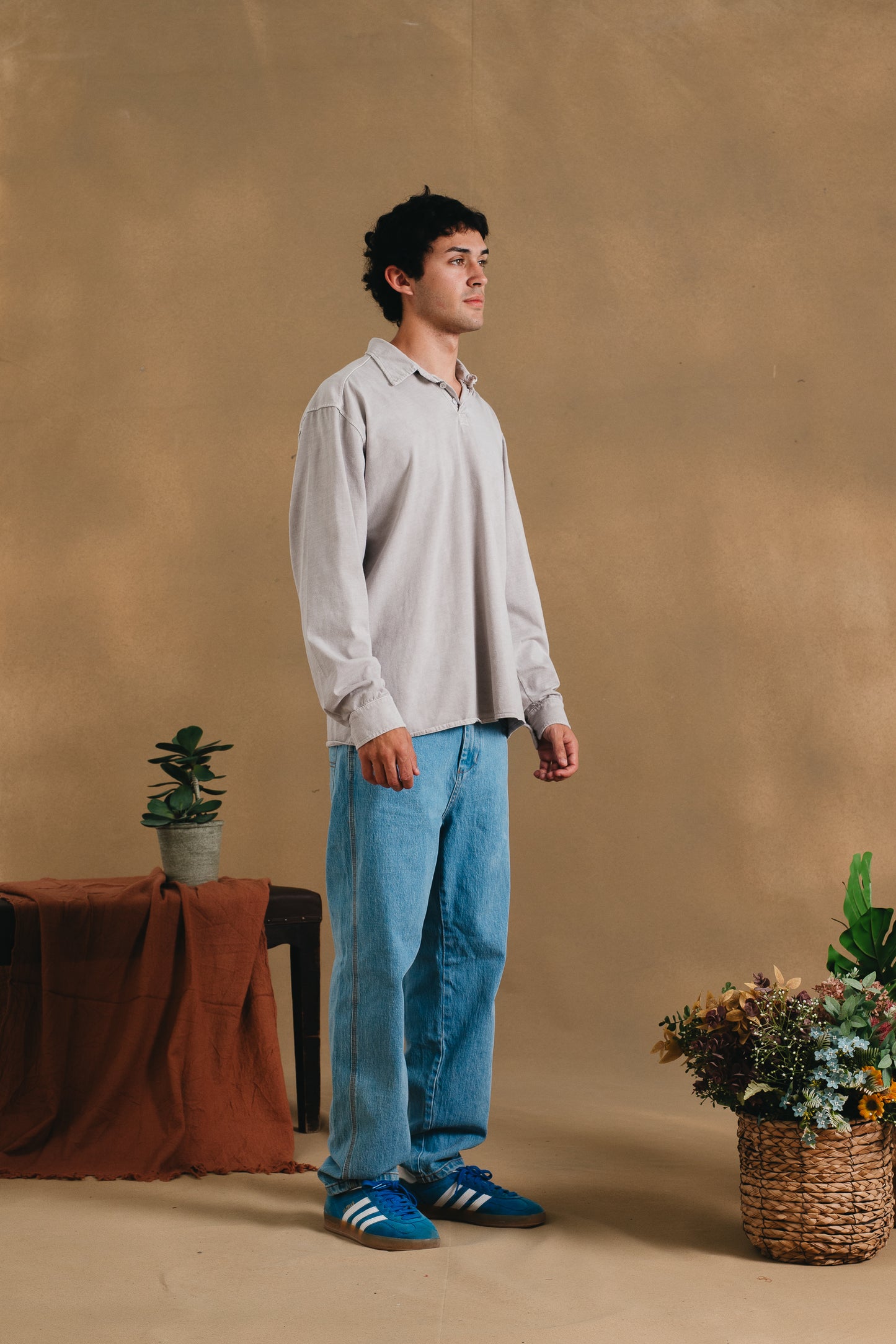 LIGHT GREY LONGSLEEVE POLO