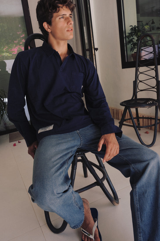 DARK BLUE COSTAL LONGSLEEVE POLO