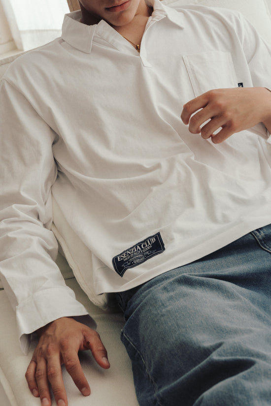 WHITE COSTAL LONGSLEEVE POLO