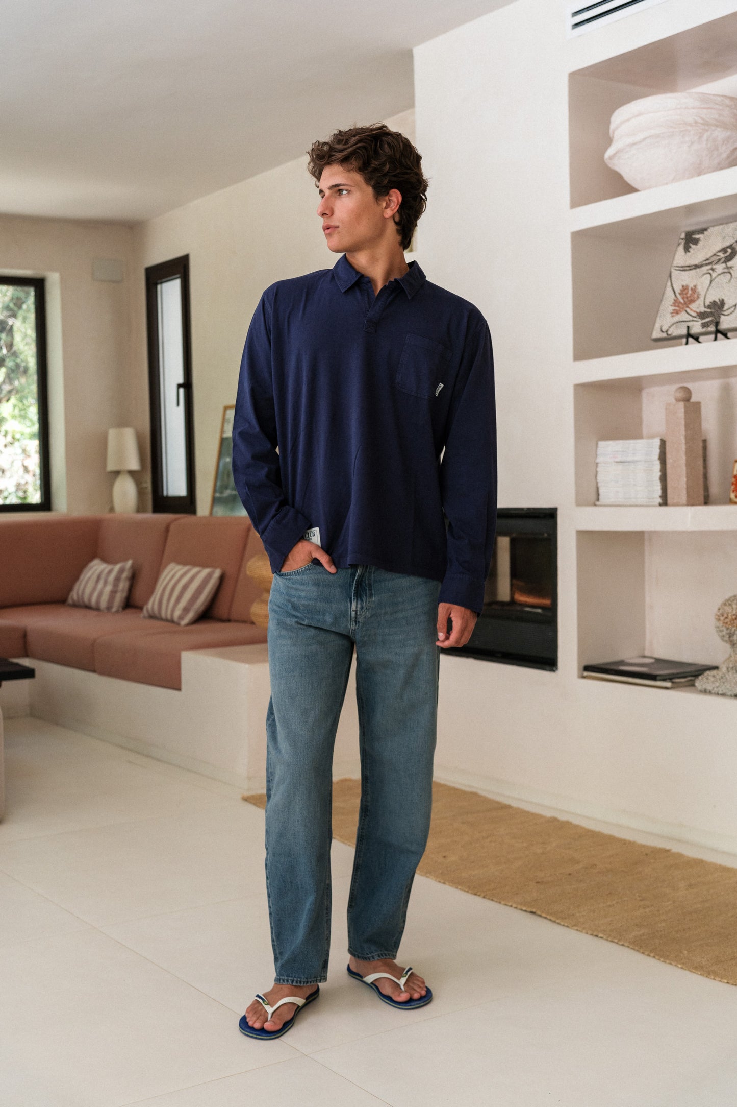 DARK BLUE COSTAL LONGSLEEVE POLO