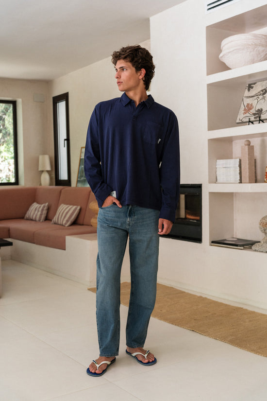 DARK BLUE COSTAL LONGSLEEVE POLO