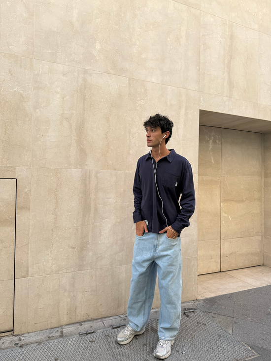 DARK BLUE COSTAL LONGSLEEVE POLO