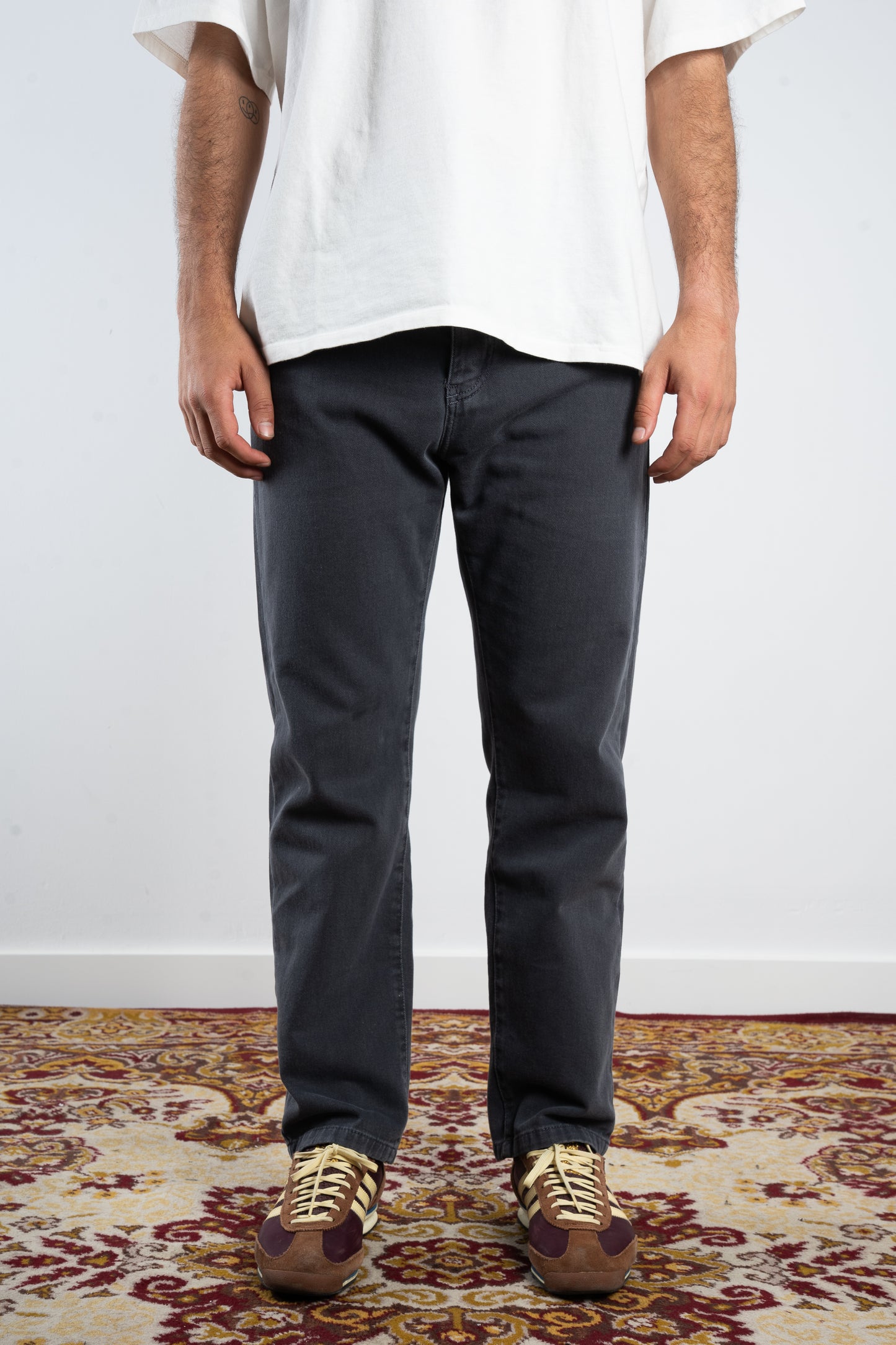 DENIM STRAIGHT PANTS NAVY