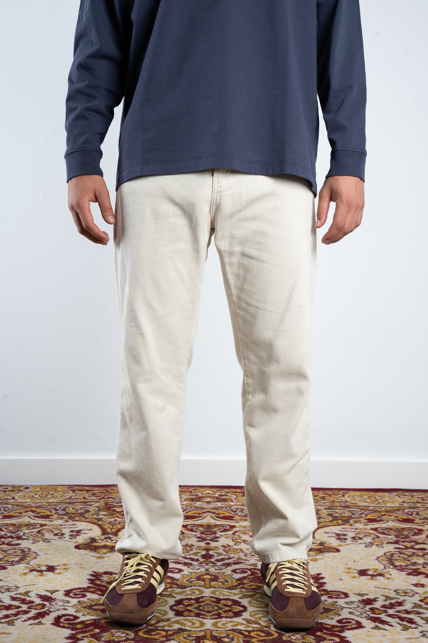 DENIM STRAIGHT PANTS CREAM