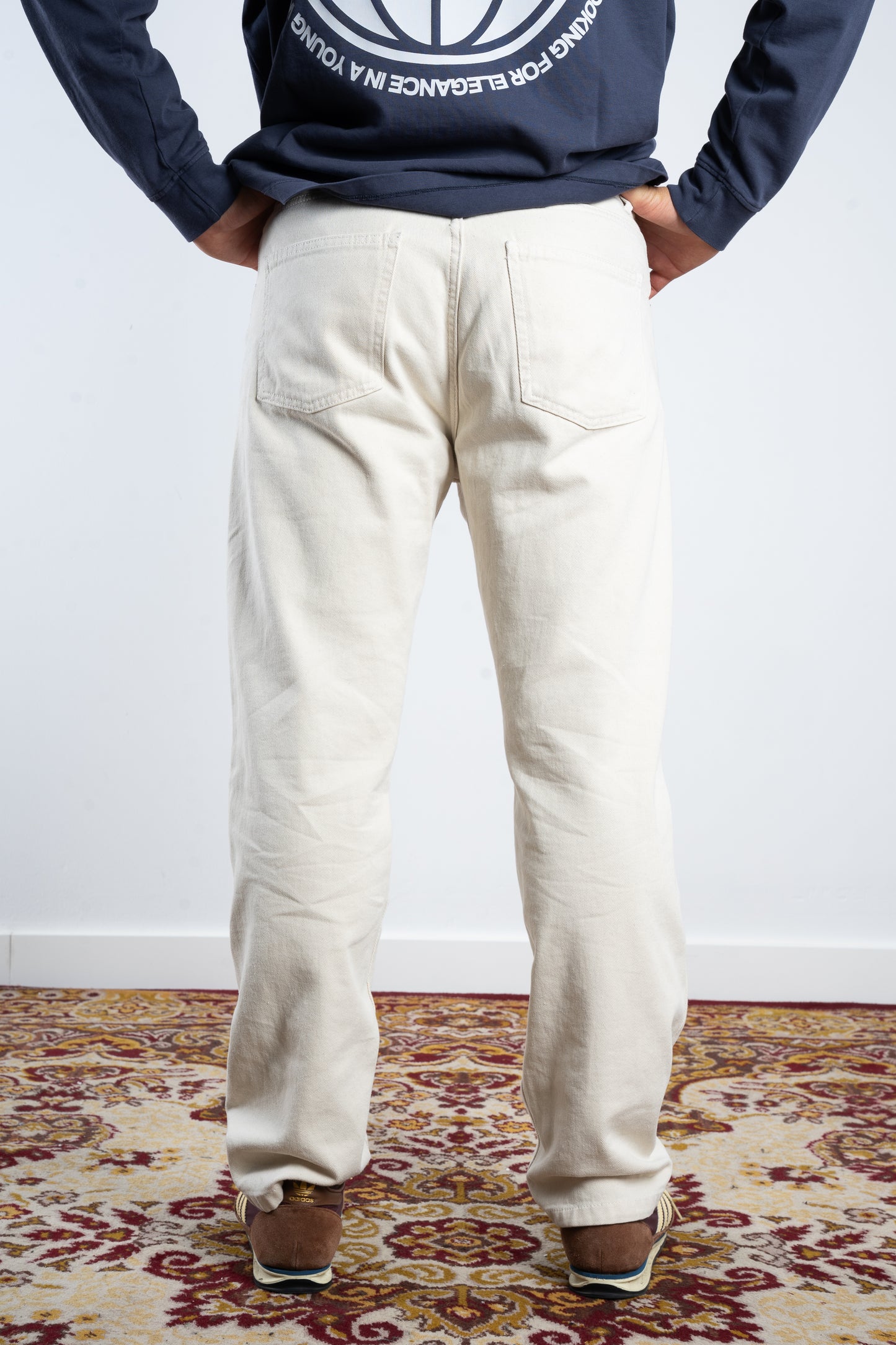 DENIM STRAIGHT PANTS CREAM