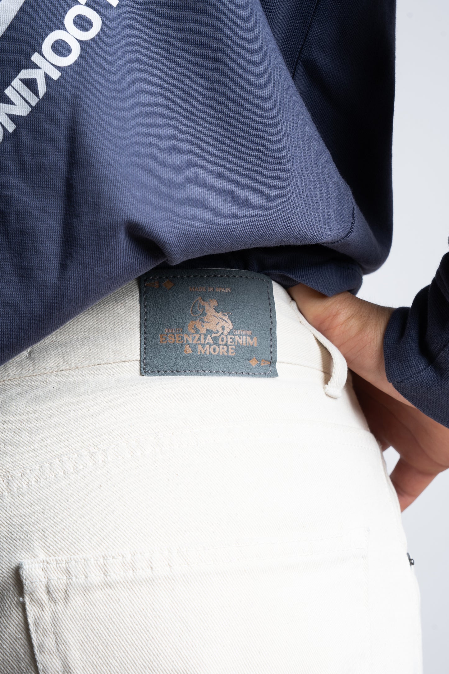 DENIM STRAIGHT PANTS CREAM