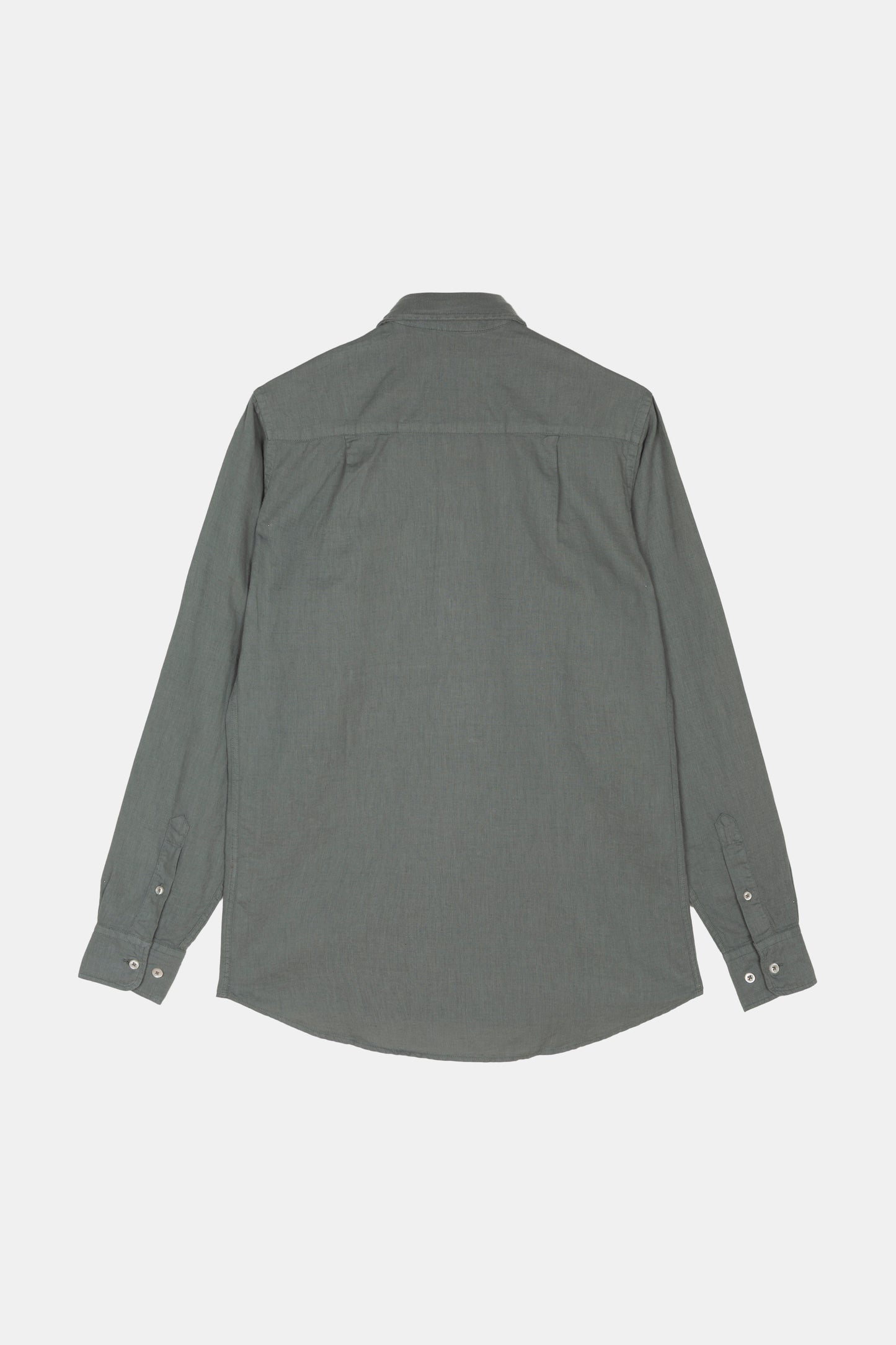 WASHED GREEN LINEN REGULAR POLO SHIRT
