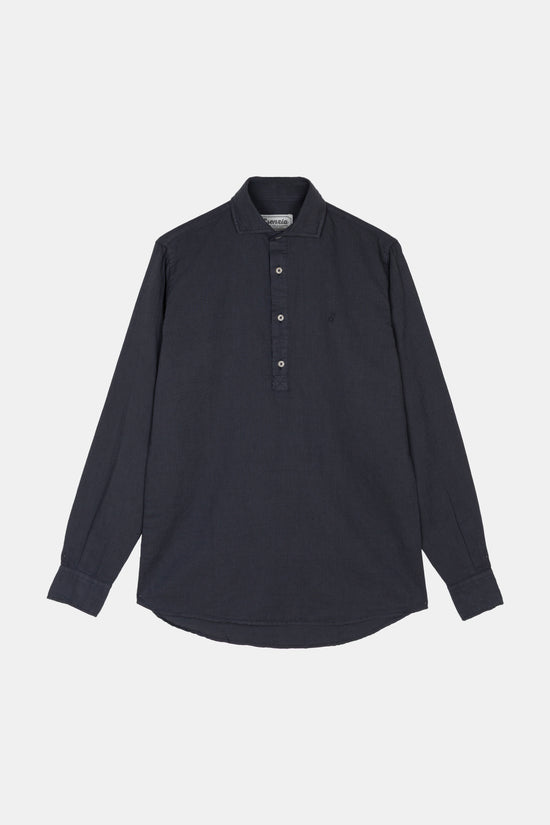WASHED BLUE INK LINEN REGULAR  POLO SHIRT