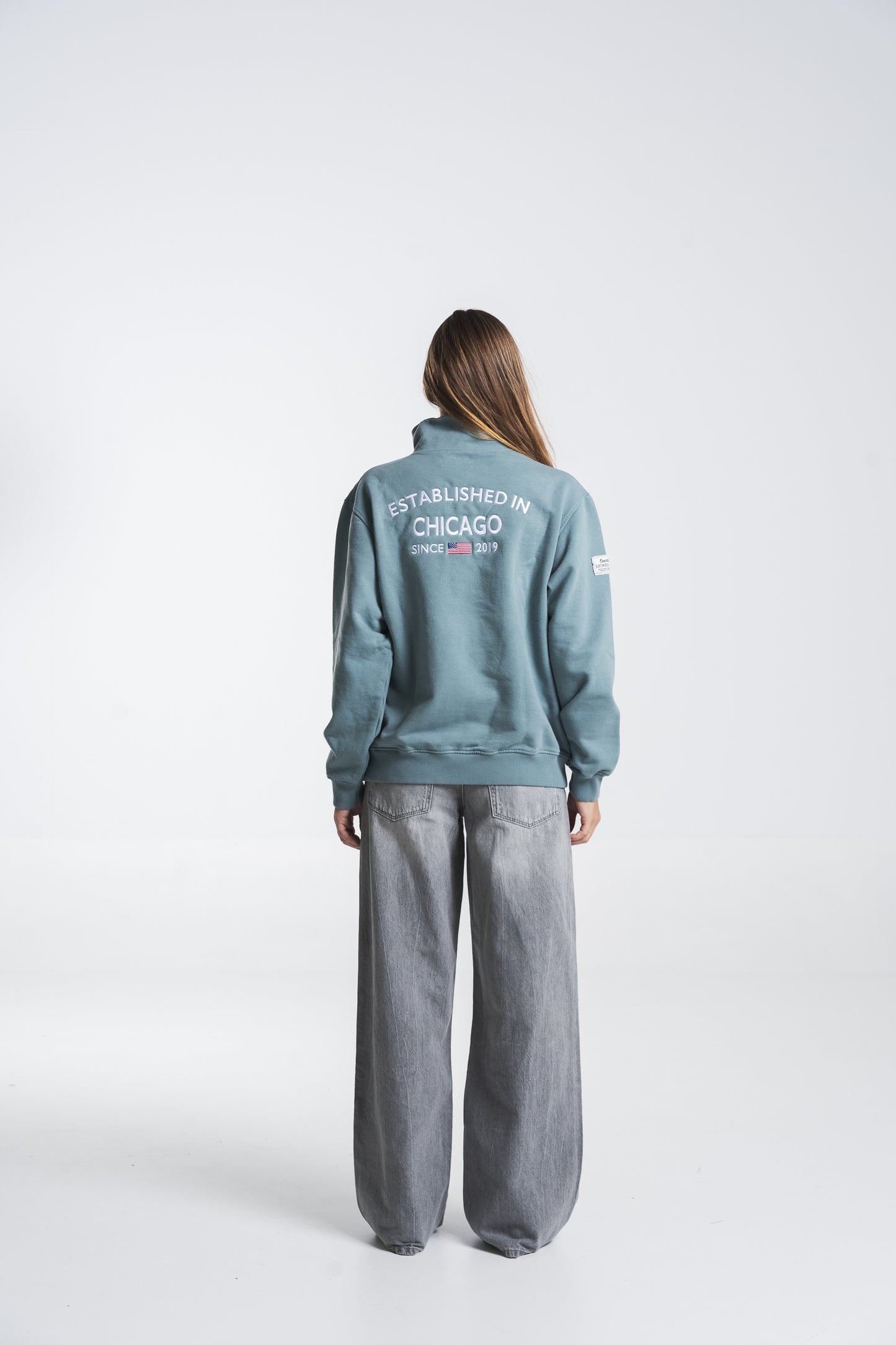 SKY BLUE CITY HALF-ZIP