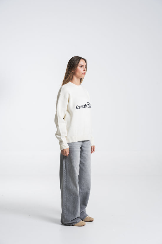 IVORY ICONIC KNIT SWEATER