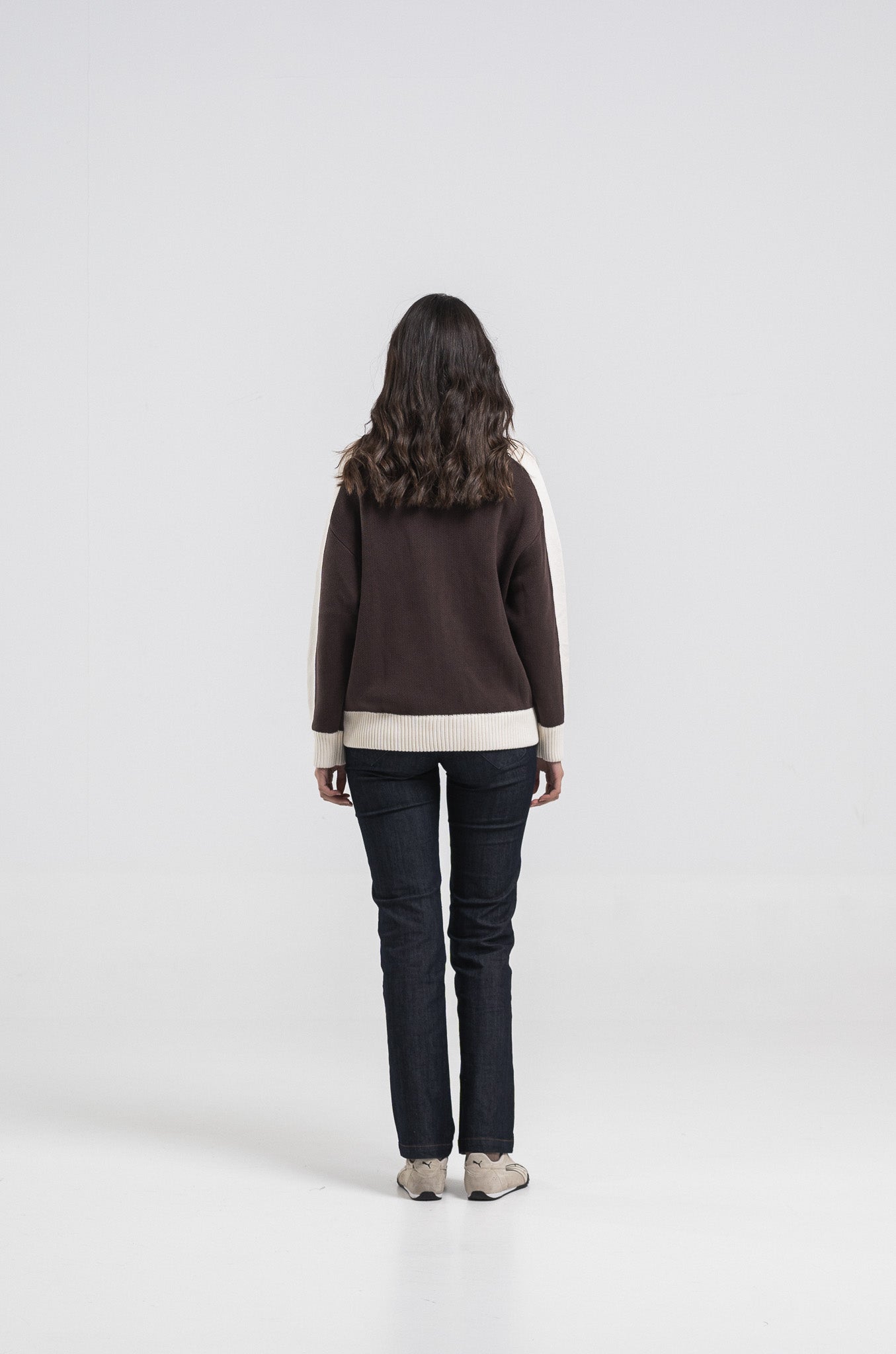 BROWN APRES KNIT ZIPPER