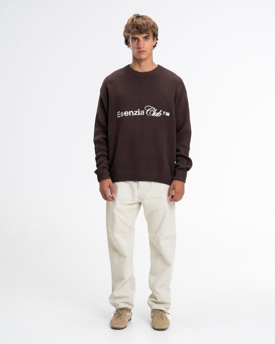 BROWN ICONIC KNIT SWEATER