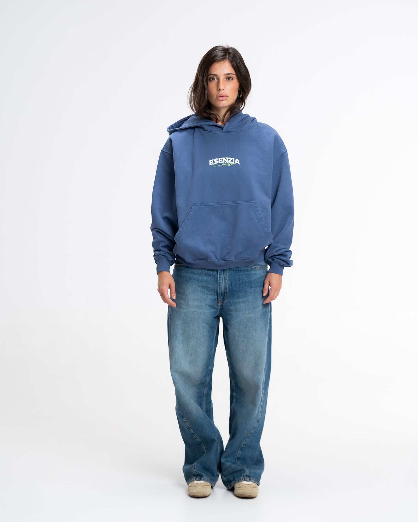 Sweat à capuche à signature de cobalt