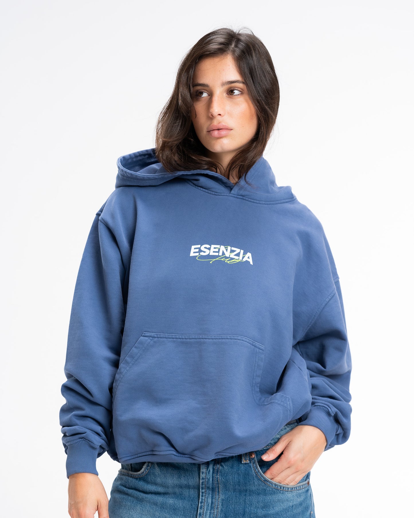 Sweat à capuche à signature de cobalt