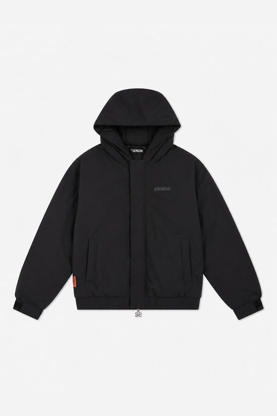 BLACK PUFFER JACKET · delante (digital, portada)