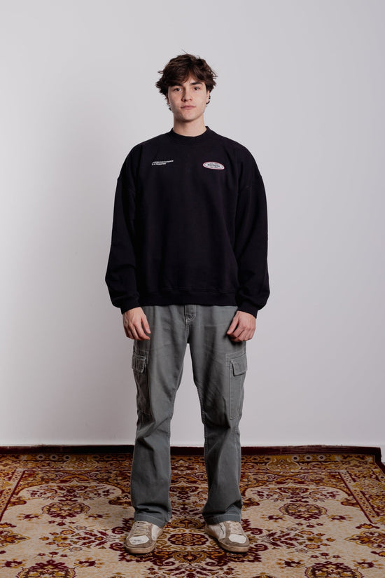 BLACK SATURNO CREWNECK - Esenzia