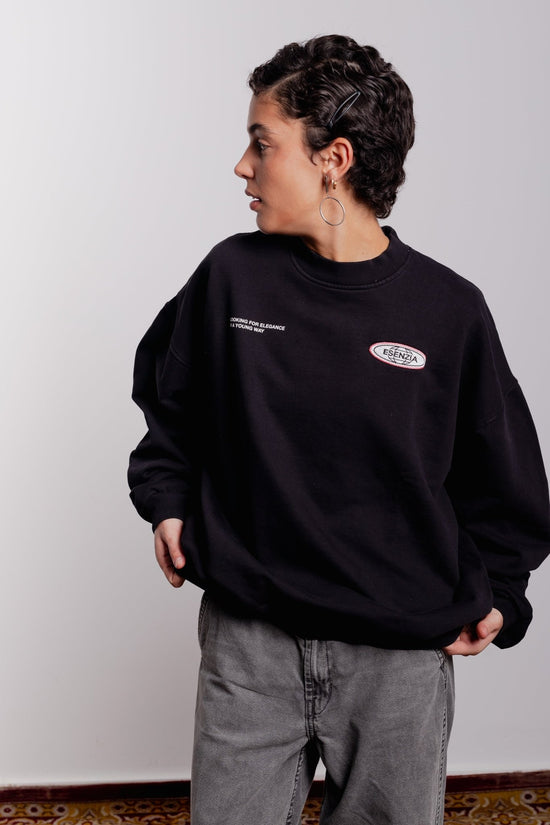 BLACK SATURNO CREWNECK - Esenzia