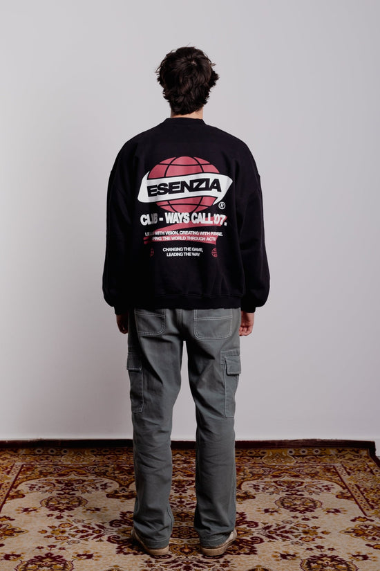 BLACK SATURNO CREWNECK - Esenzia