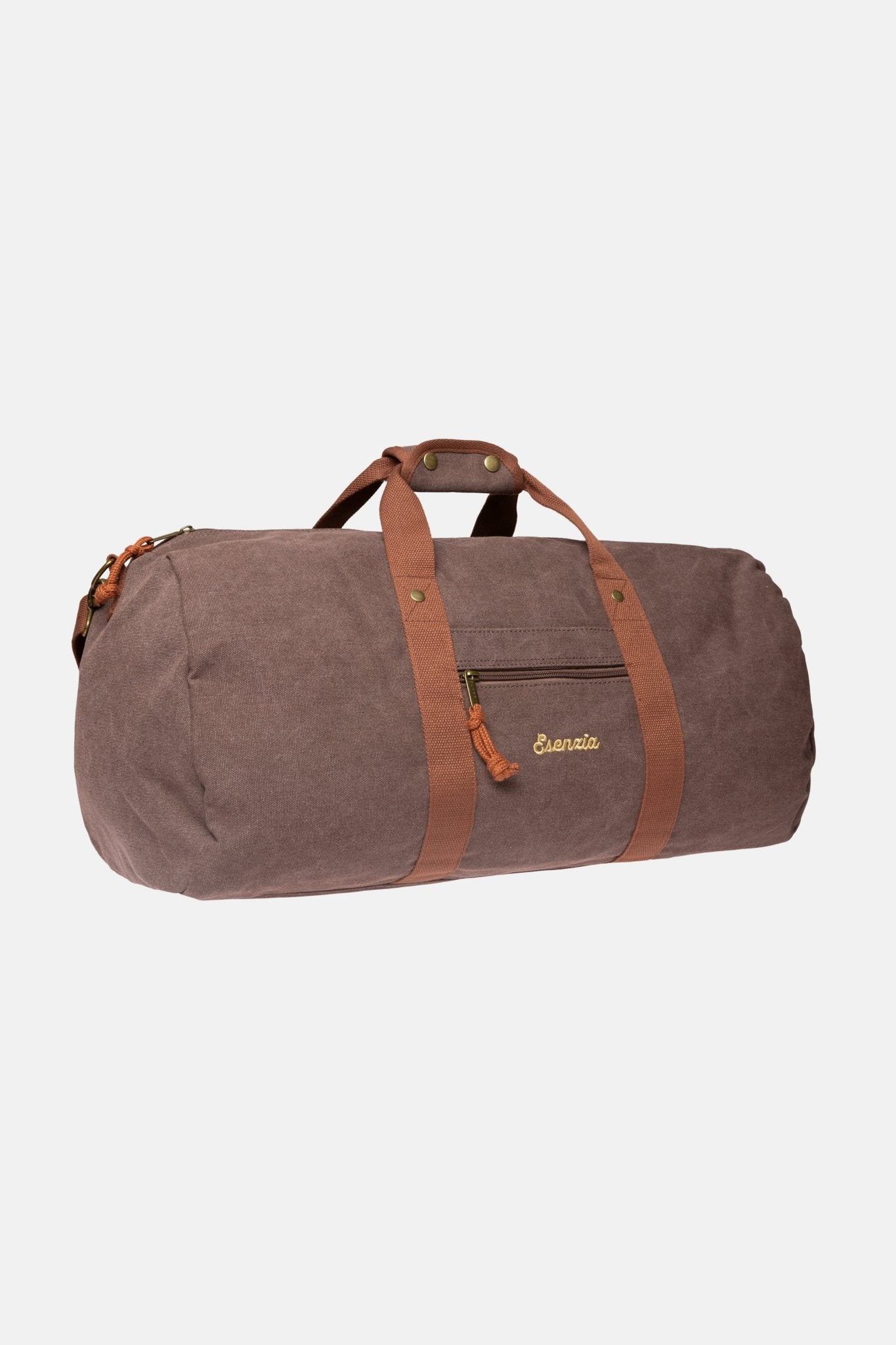 BOLSA CLÁSICA DE LONA MARRÓN - Esenzia