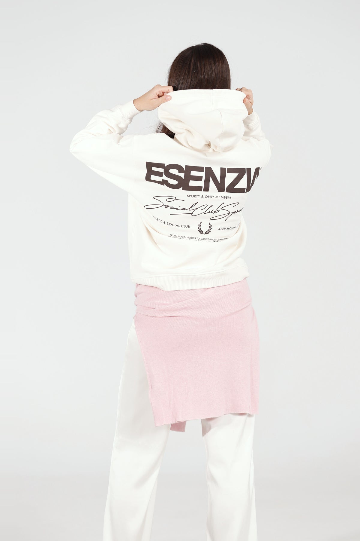 Bone Reserve Hoodie — back, on model