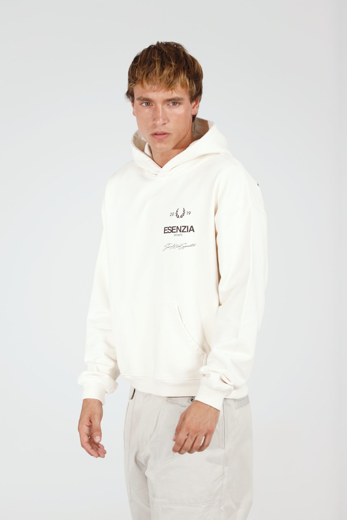 Bone Reserve Hoodie — front, on model