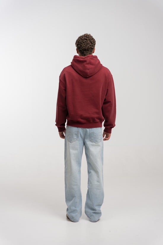 BURGUNDY TARTAN HOODIE