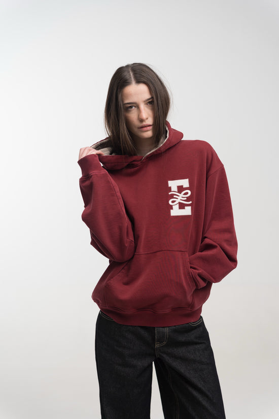 BURGUNDY TARTAN HOODIE