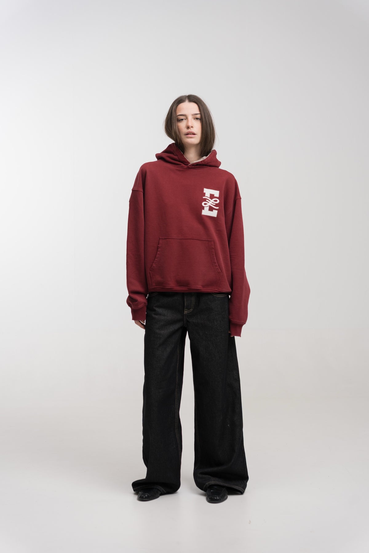 BURGUNDY TARTAN HOODIE