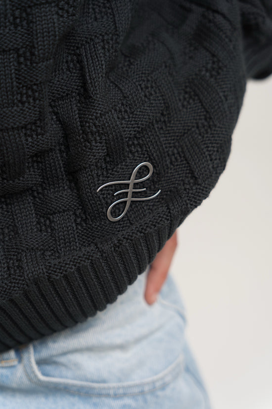 CHARCOAL TESSERA KNIT SWEATER