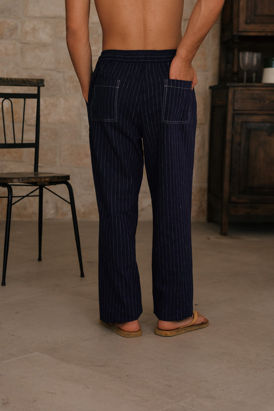 NAVY DIPLOMATIC STRIPES PANTS