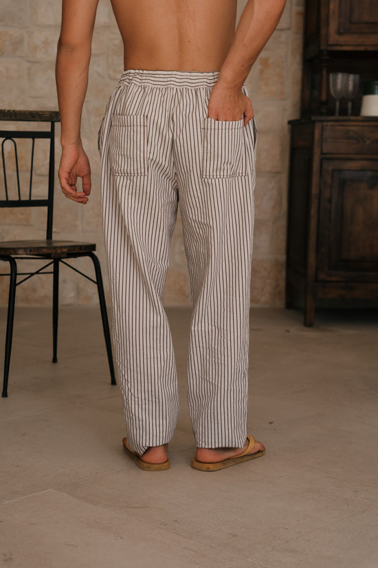 BROWN RUSTIC STRIPED PANTS