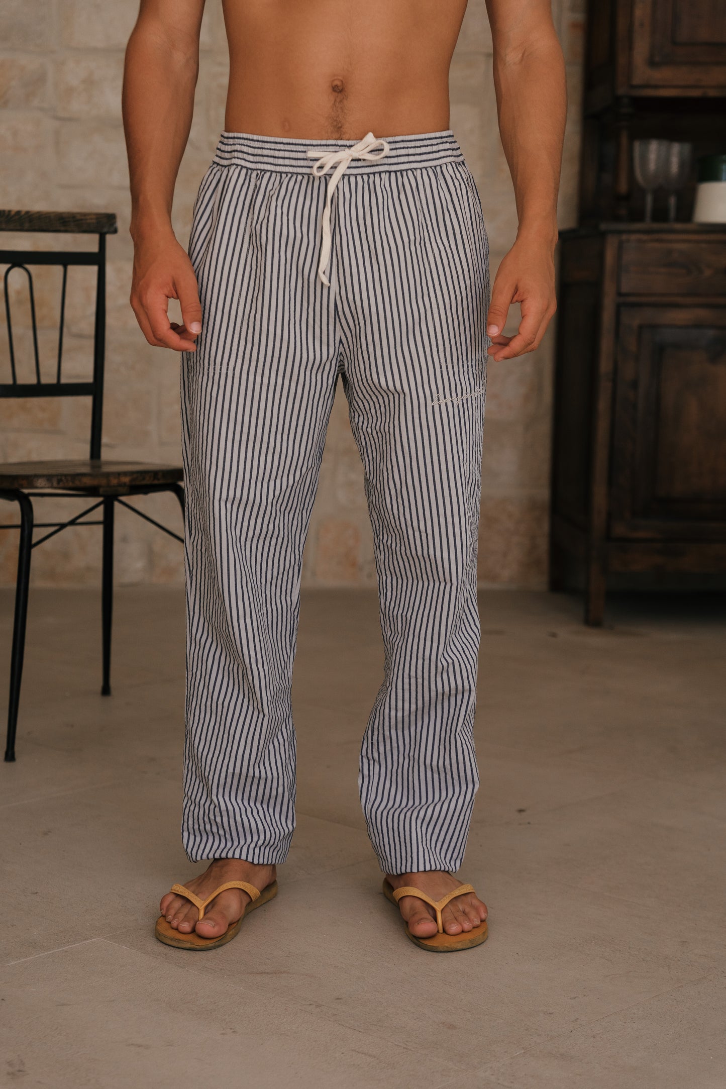 BLUE RUSTIC STRIPES PANTS