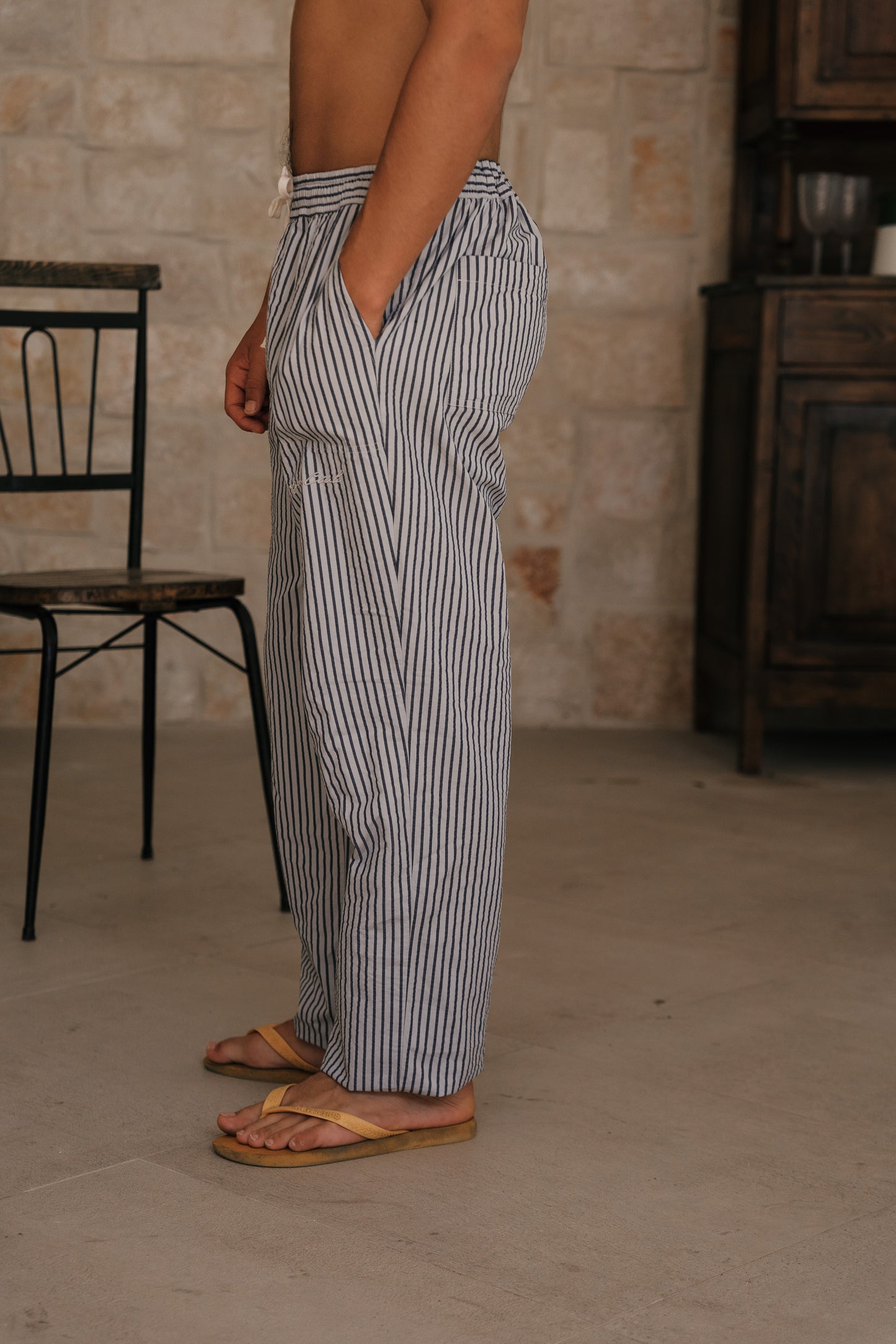 BLUE RUSTIC STRIPES PANTS
