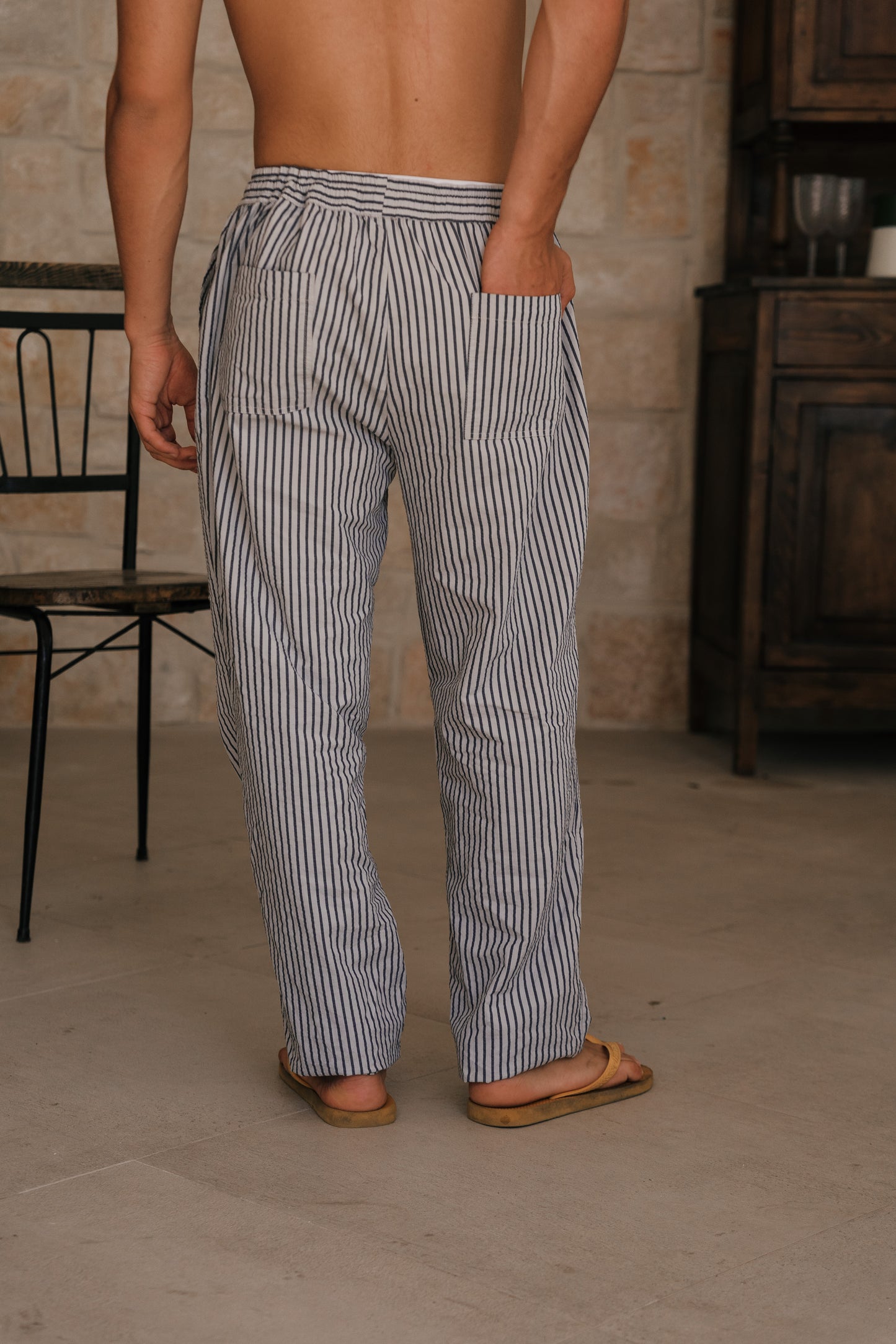 BLUE RUSTIC STRIPES PANTS