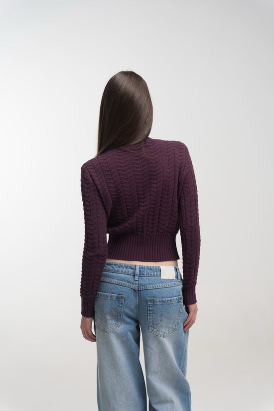 CLARET REGATTA BUTTON KNIT
