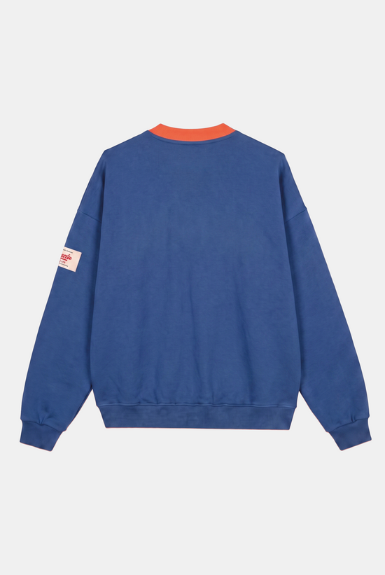 COBALT CONTRAST CREWNECK